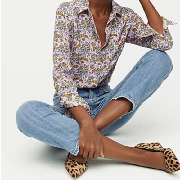 Jcrew Bryn leopard calf hair pointy-toe block heels - Picture 5 of 8